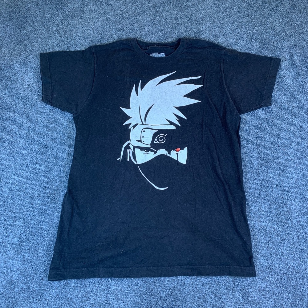 Ripple Junction Naruto Shippuden T Shirt Mens Medium Black Cotton Kakashi Hatake